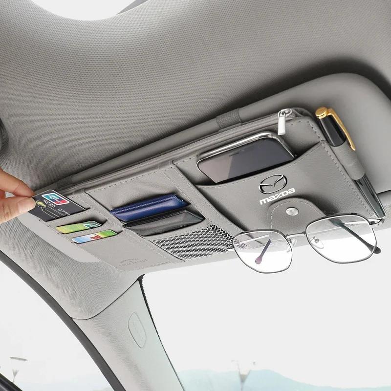 2025 Hot Car Visor Organizer Car Visor Sunglasses Holder Visor Accessories For Mazda 2 3 4 5 6 7 8 323 626 MX3 MX5 Axela CX5 CX7