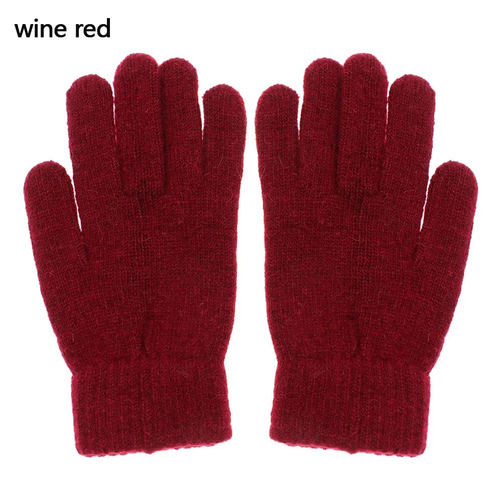 Elastic Full Finger Gloves Warm Thick Cycling Driving Women Men Winter Warm Knitted Woolen Outdoor Gloves
