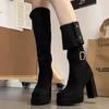 Fashion Two Wear Boots Women 2025 Autumn and Winter Retro Versatile Thick Heel British Style High Heel Knight Boots Fashion Boots Tide