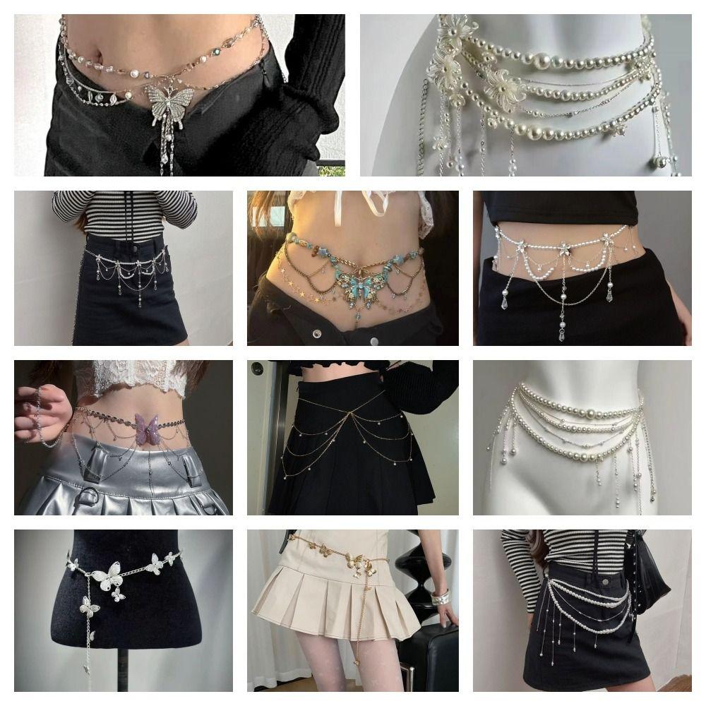 Butterfly Y2k Waistband Korean Style Sexy Body Chain Retro Belly Chain  Gift