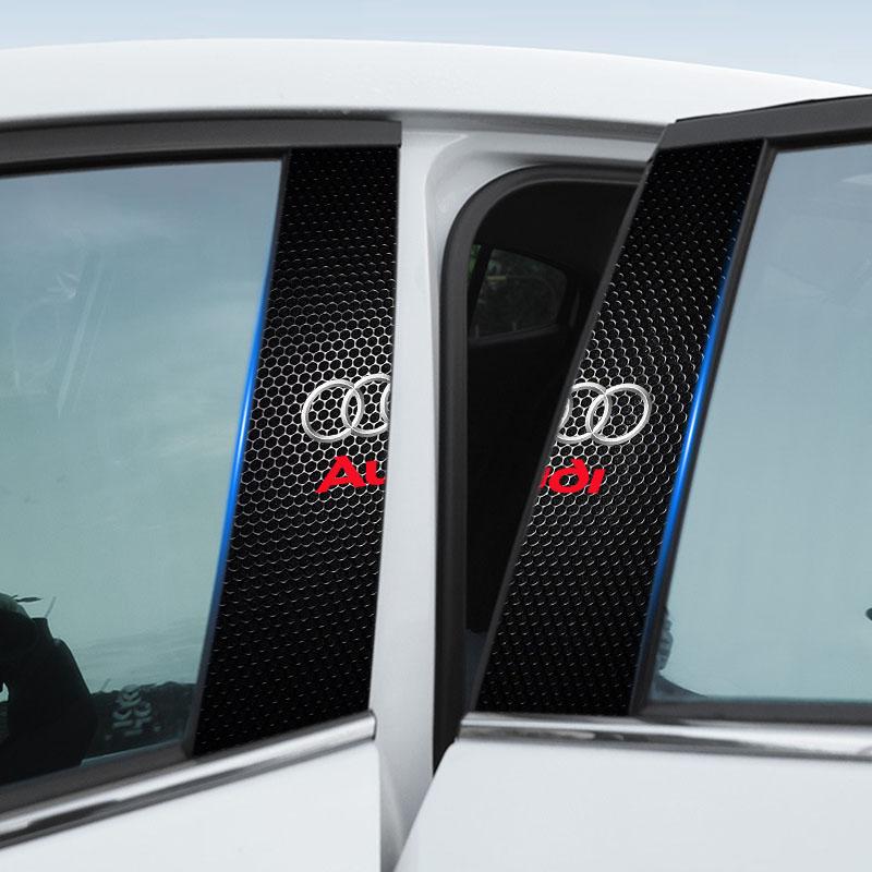 Bilemblem Midtsøyle Klistremerke Auto Dør Dekorative Klistremerker For Audi C7 C6 C5 B5 B6 B7 B8 B9 D3 Q3 Q5 Q7 TT A1 A3 A4 A5 A6 A7
