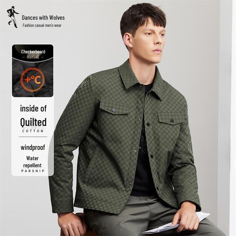 Dancing with Wolves Men's Padded Checkerboard Workwear Jacket