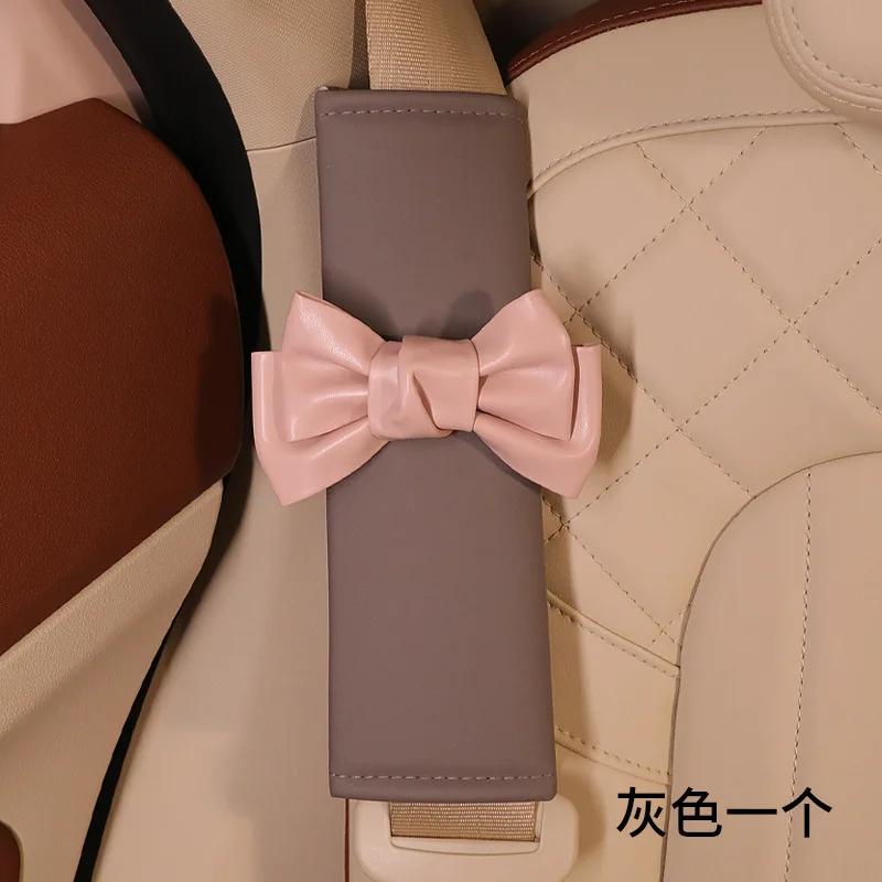 Fashion Car Seat Belt Cover Black Bow Adjustable Car Safety Belt Cover Shoulder Pad for Kids Adults Car Interior Accessories