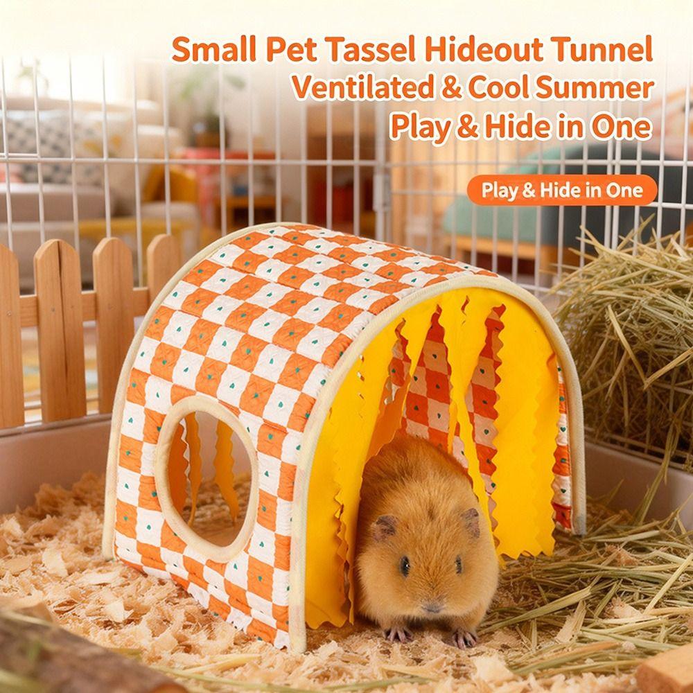 Summer Guinea Pig Tunnel Breathable Tassel Tunnel Cute Hamster Shelter  Small Pet Nest
