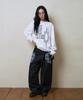 Lujeoseukeulleob Logo Layered Long Sleeve T-Shirt White