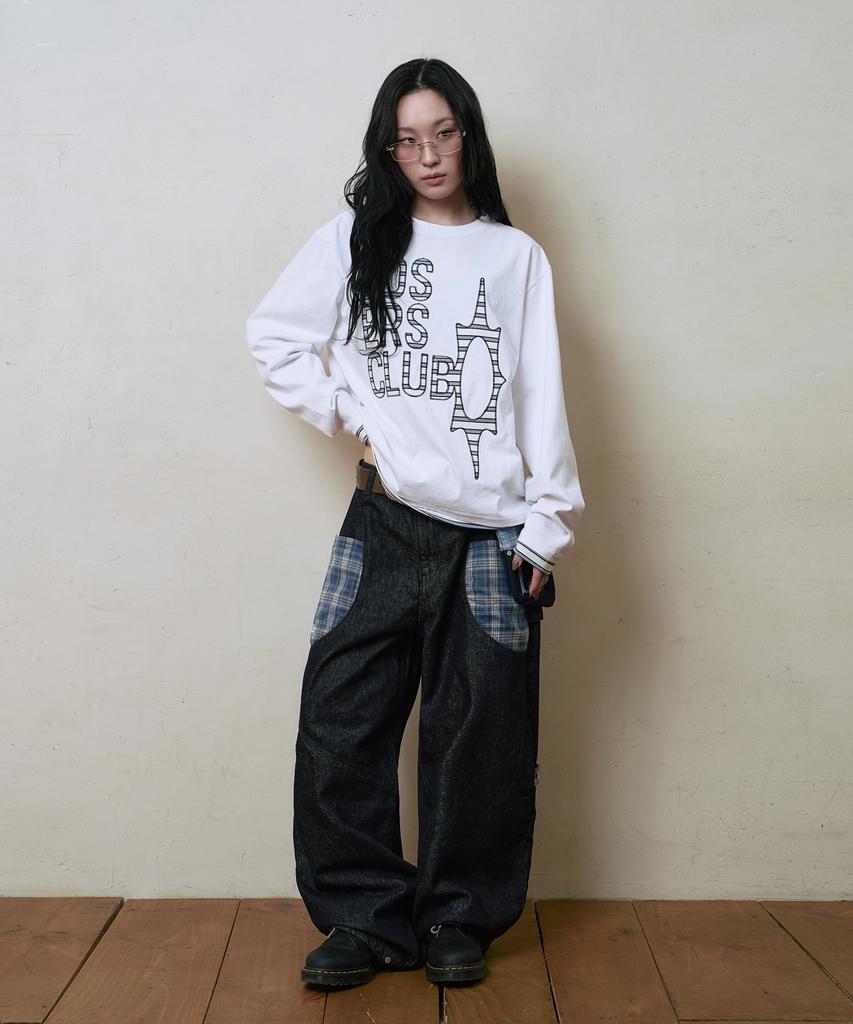 Lujeoseukeulleob Logo Layered Long Sleeve T-Shirt White