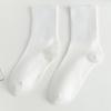 Girls' White Mid-Calf Summer Socks, Thin Japanese JK Style with Lolita Bubble Cuffs