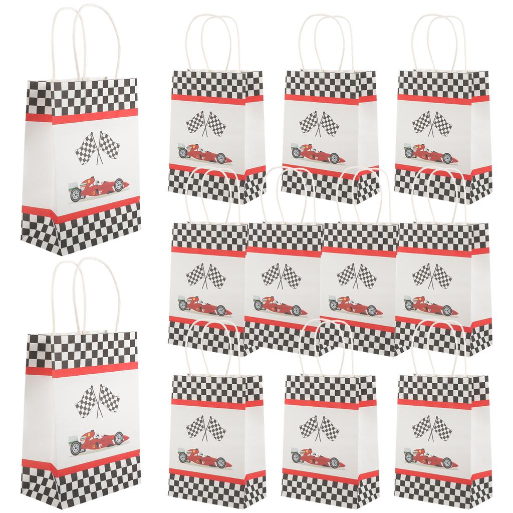 12 Pcs Printed Paper Tote Bag Gift Medium Size Bags Extra Large Packing for Florist Festival Presents Portable Decorative