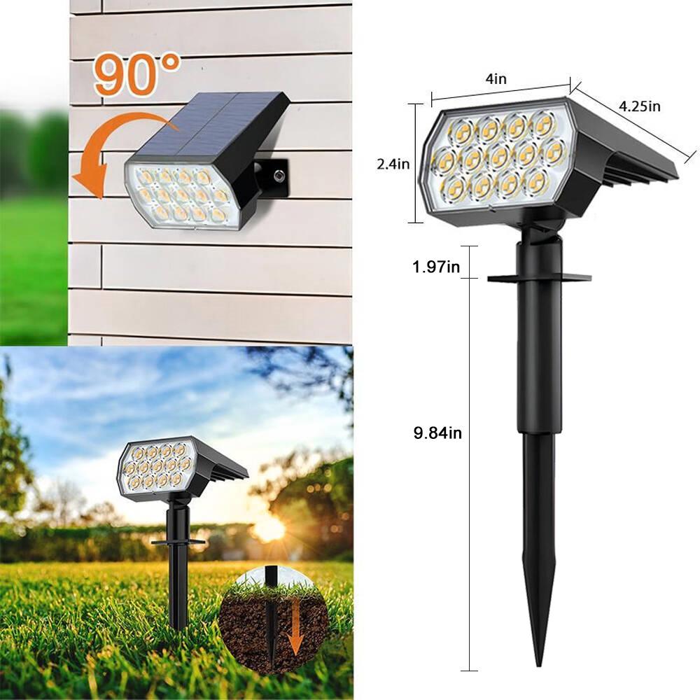 

LED Solar Spot Lights Outdoor Garden 52 LED Solar Lights Waterproof 3 Modes Landscape Lighting Wall Lamp Garden Yard Tree Lawn 1pc теплый белый
