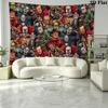 Horror Movies Wall Tapestry Aesthetic Wall Hanging Printed Fabric Blanket Decorative Tapestries for Bedroom Living Room Home Decor