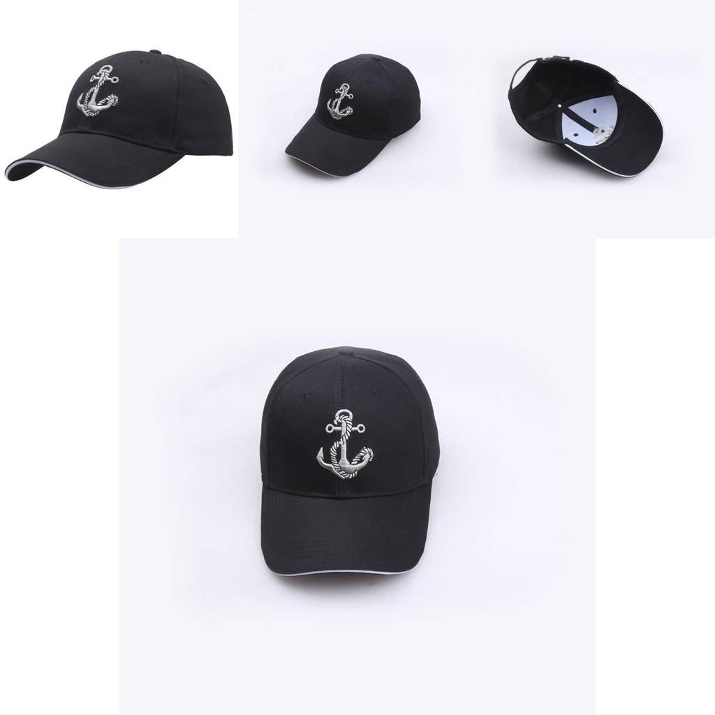Korean Style Fashion Baseball Cap With Embroidered Ship Anchor For Casual Wear