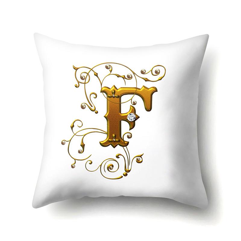 Polyester Pillow Case Car Decoration Home 26 English Letters Printed Car Waist Cushion Pillow Case