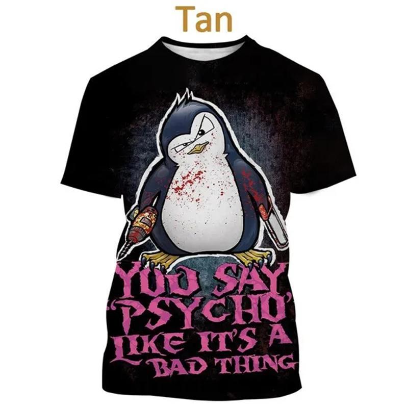 

Men s T-shirts Crazy Penguin 3D Printed Short Sleeve Fashion Unisex T-Shirt 4XL