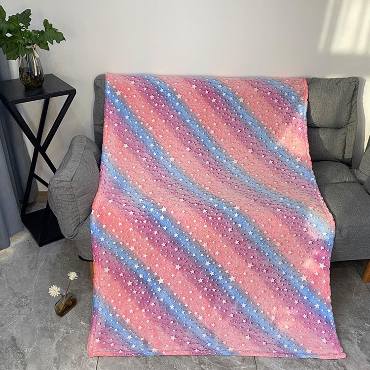 Luminous Children's Coral Fleece Flannel Blanket - Glow In the Dark Sofa or Nap Cover.