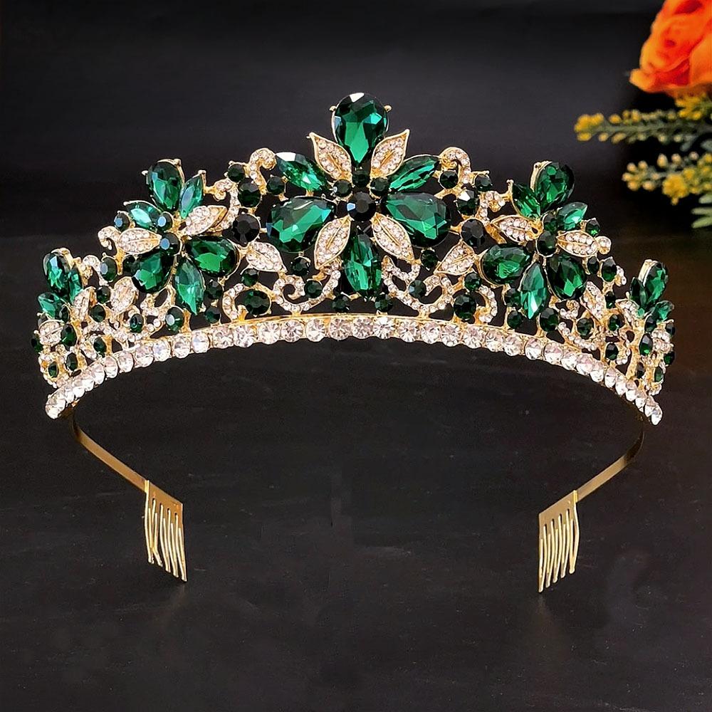 

Baroque Beauty Pageant Bridal Crown Tiara Alloy Crystal Wedding Headband Hair Accessories Crown