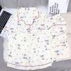 Cloud Cotton New Three-piece Cartoon Pajamas Loungewear Set Sweet and Cute Short-sleeved Shorts Cardigan Loungewear