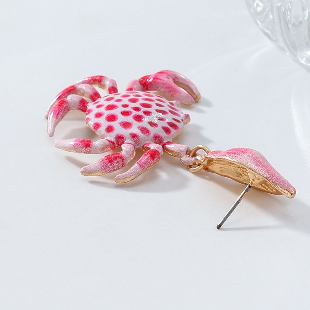 1 Pair Creative Crab Earrings Fashion Ear Jewelry Animal Earrings  Beach Vacation Accessory