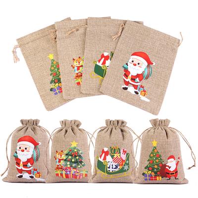 Weihnachtsgeschenkbeutel Kekse Süßigkeiten Verpackung Verpackung Geldbörsen Kordelzug