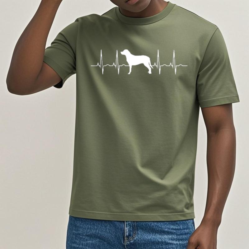 Adult For man short sleeve tshirt Vintage Dog Heartbeat Pattern Print Design Trendy Man t shirt Unisex Tee shirt Quick Dry Shirt