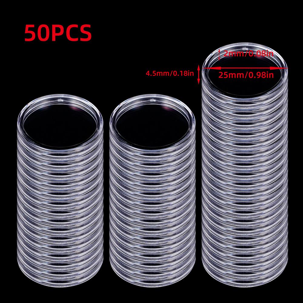 10/50/100Pcs 19-33mm Transparent Coin Cases Holder Coin Collecting Box Case Coins Storage Capsules Protection Boxes Container