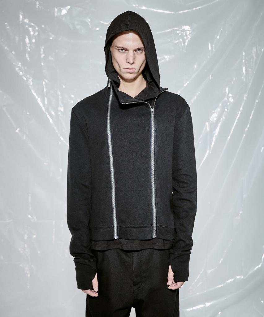 AREUBAN Oblique Twin Zip-Up_Black