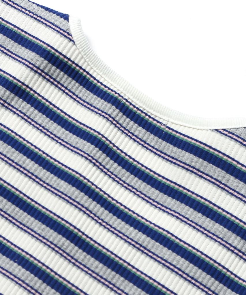 UCLA Women'S Square Neck Multi-Stripe Short Sleeve T-Shirt [Navy] (Uc4Stc1)