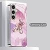 2D Crown Letter Pattern Phone Case for Samsung S26 S25 S24 S23 S22 S21 S20 A56 A36 A16 - Electroplated Glass Protective Cover