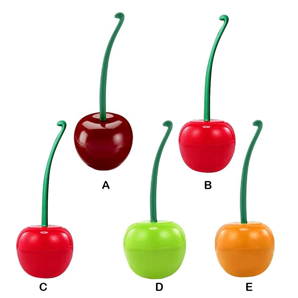 Cherry Shaped Toilet Brush Long Handle Creative Lavatory Brush with Holder Toilet Bowl Brush Stains Removal Bathroom Accessories