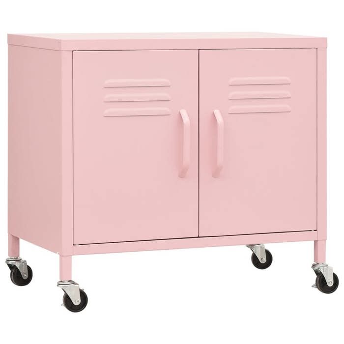 VidaXL Storage Cabinet Pink 60x35x56 Cm Steel 336265