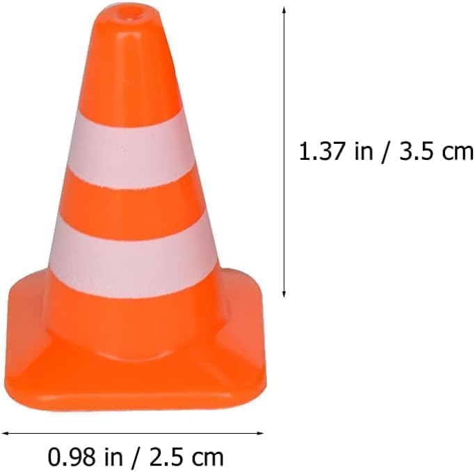 14 Stück Miniatur-Orangene Verkehrskegel, Plastikschilder, Verkehrskegel-Spielzeug, Straßenblocker, Kegel-Schilder-Modelle, Fotografie-Requisiten, Pädagogisch, Für Kinder Klein