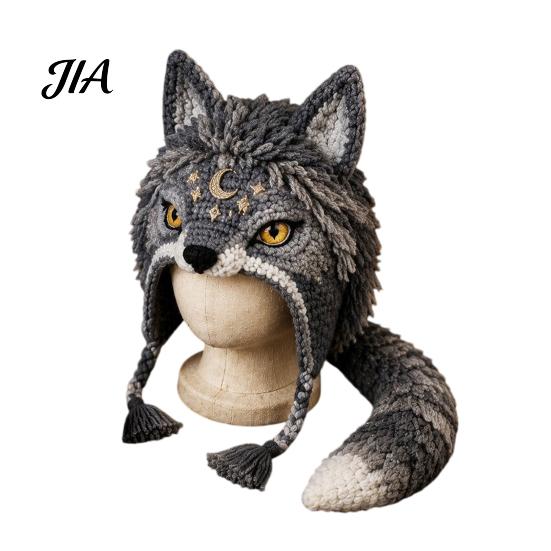 Forniture per Lavoro a Maglia con Filato Morbido Cappello Animale Kit all'Uncinetto, Cappuccio Fantasy Fai da Te Set Carino Unicorno Volpe Rana Paraorecchie Kit per Creare per Adulti Adolescenti Creativo Festività