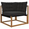 Outdoor Sofa Cushions 3 Pcs Black Polyester