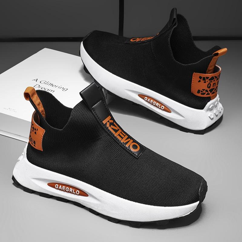 

Мужская обувь осень новинка дезодорант дышащая сетка усиливающая универсальная мужская повседневная обувь нескользящая легкая корейская версия летающих плетеных туфель 39 чёрный