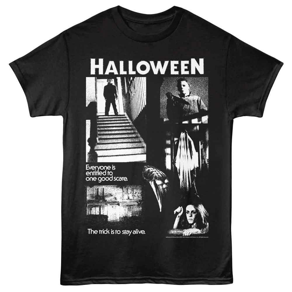 Halloween - One Good Scare Collage - Black Short Sleeve Children s T-shirt 160