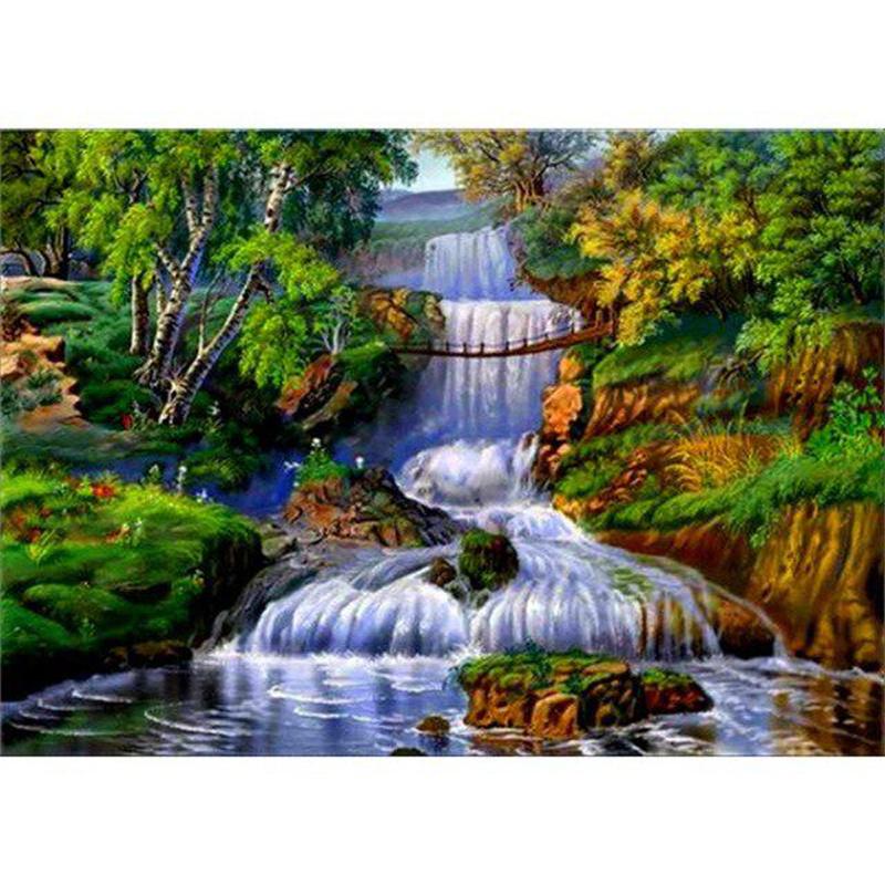 5D DIY Diamond Painting Mountain Landscape Diamond Embroidery Cross Stitch Kit Rhinestone Mosaic Home Decor