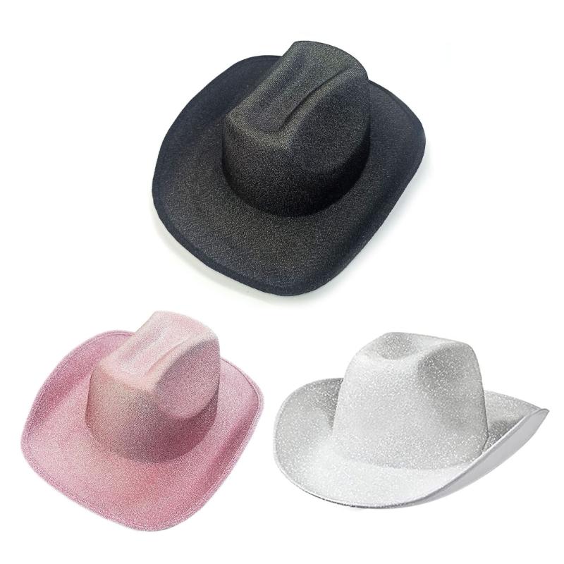 Space Cowgirl Hat for Adult Cowboy Hat with Sequins Surface Rave Hats Fits Most Women and Girls for Theme Party