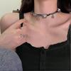 Y2K Spicy Girl Dark Star Leather Choker Necklace - Pure Desire Clavicle Chain