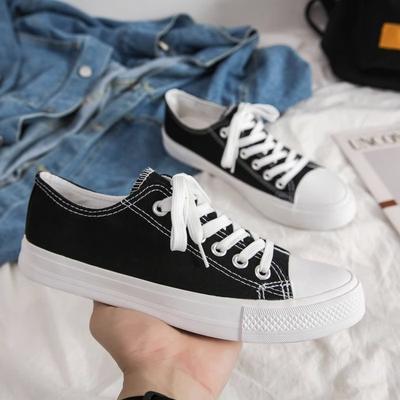 New Canvas Shoes Men's Trendy Shoes Casual Students Korean Version Lace-up Low-top Board Shoes Students