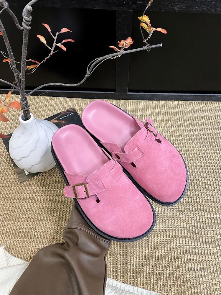 Fashion Slingback Top Quality New Leather ink panties For Women Retro Fashion Summer All-Match Sandals Shoes soft-Soled susal Sandals