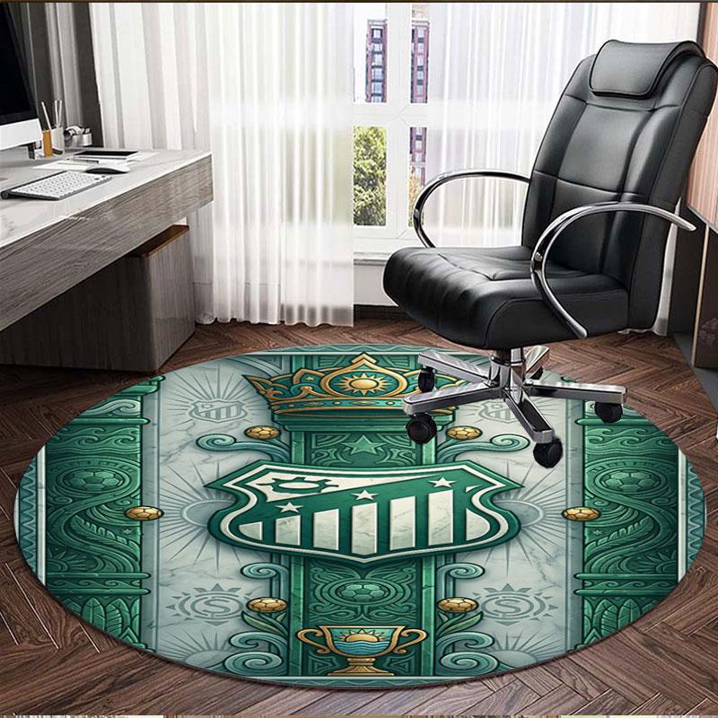 Club Santos Laguna Print Round Rug, Washable Floor Carpet, For Entryway Dorm Laundry Room Office Study, Home Decor Birthday Christmas Gift