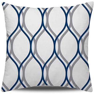 Decoratieve kussensloop 40x40cm blauw modern eenvoudig vierkant kussensloop bank boerderij woonkamer kussenhoes 45x45cm