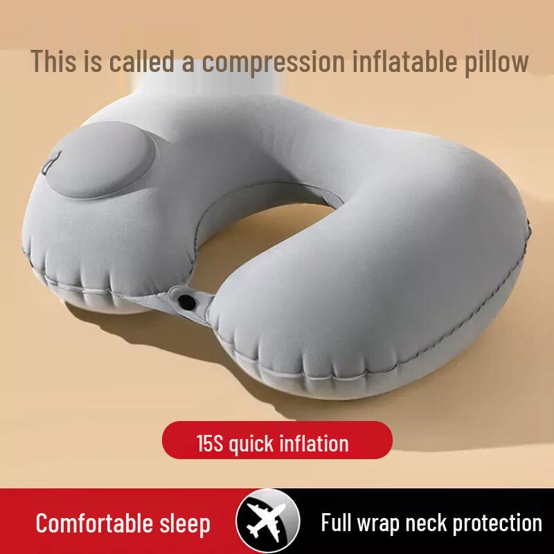 KASHICONG Inflatable U-shaped Neck Travel Pillow