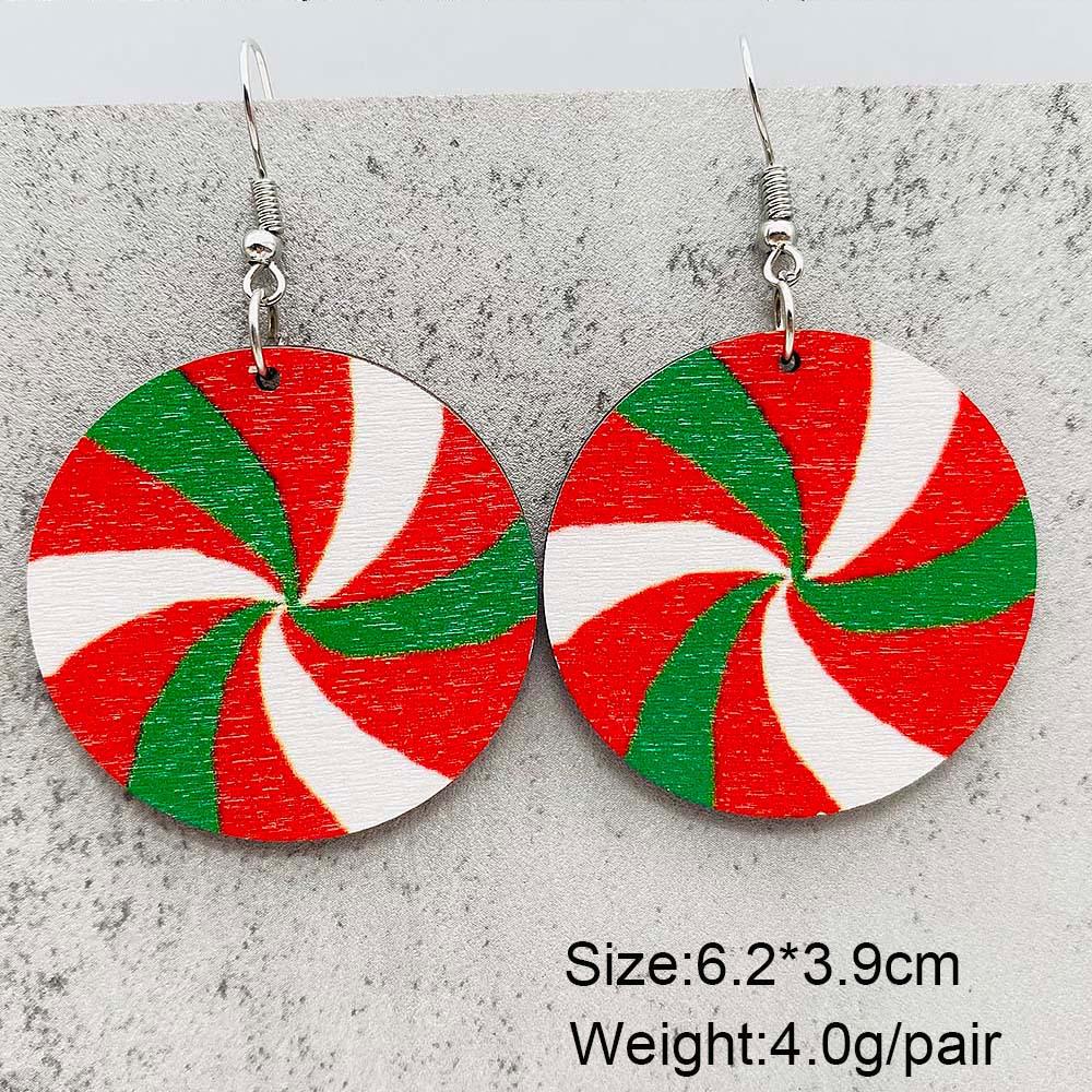 Festive Wooden Earrings: Gingerbread Man, Christmas Tree, Santa Claus, Snowman Prints