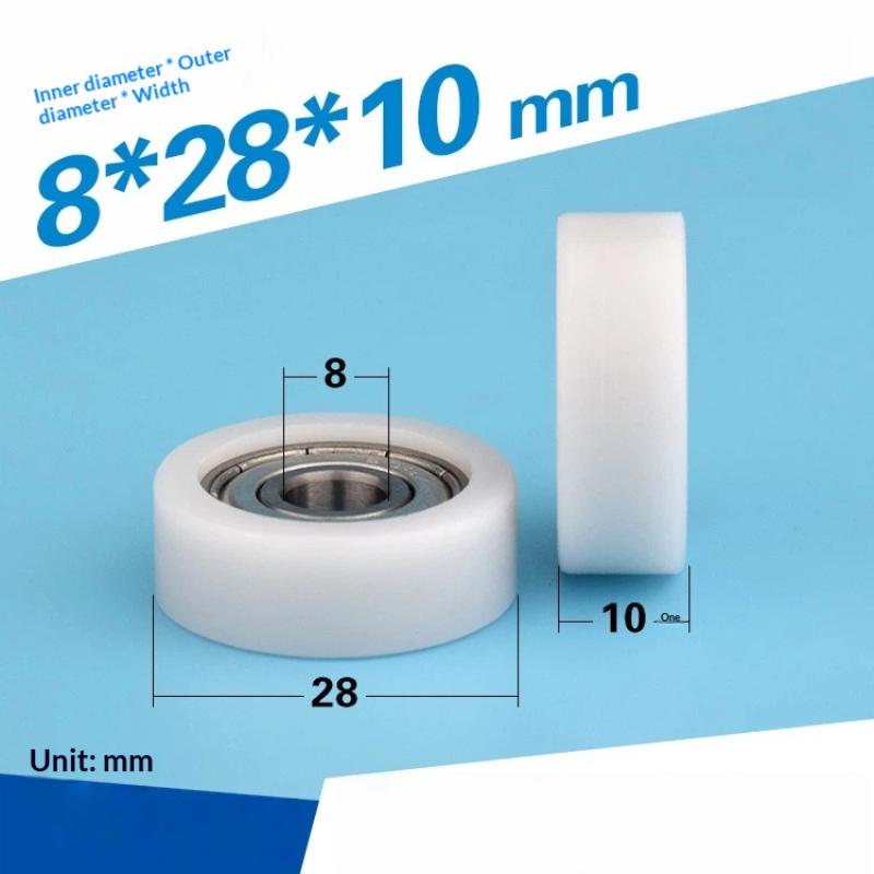 Plastic-Coated Roller Guide Wheel Easy Installation BS60828-10 Flat POM Pressure Wheel 1Pc for Home DIY Mechanical Repairs