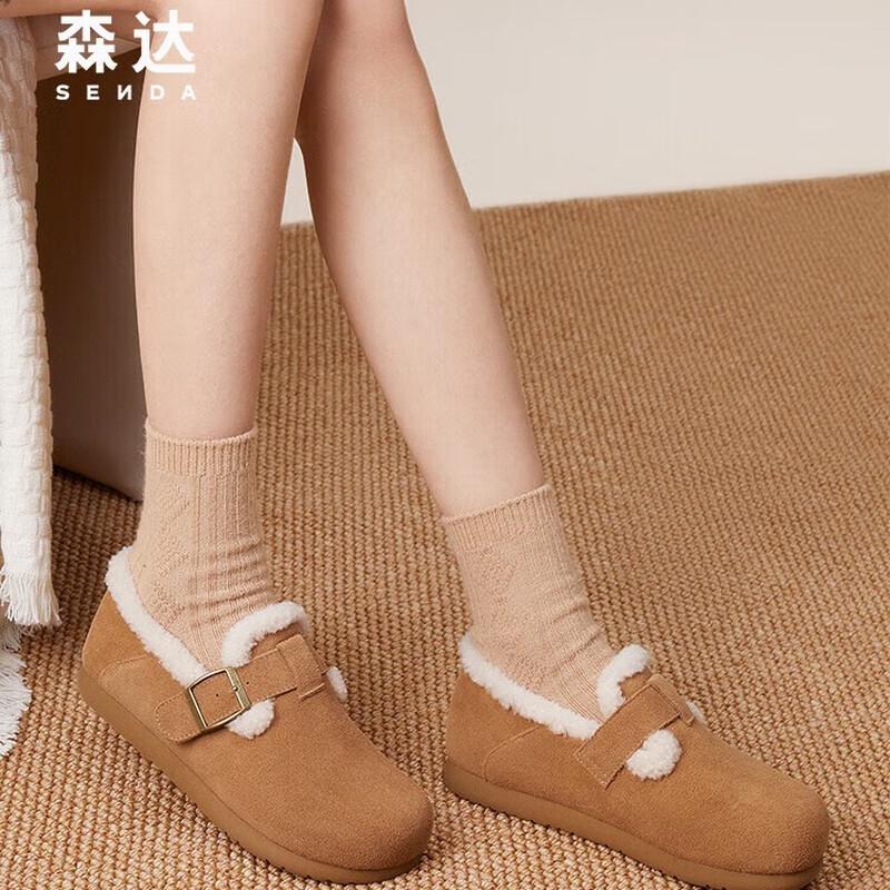 SENDA Women s Plush Casual Loafers 37