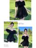 2025 Women's Conservative Solid Color Mori Girl One-Piece Suspender Swimsuit - Gentle Fairy Style for Summer