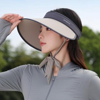 Sommerhut mit großer Krempe und leerem Oberteil, Sonnenschutzhut für Damen, UV-Schutz, Sonnenschutzhut zum Zeigen des Gesichts, klein