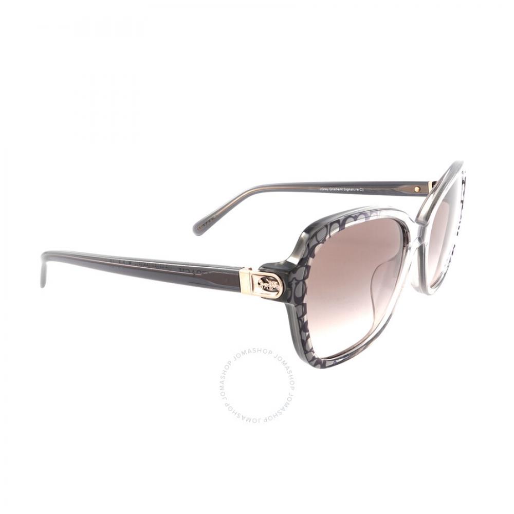 Coach Grey Pink Gradient Irregular Ladies Sunglasses Hc8349u 57103b 56