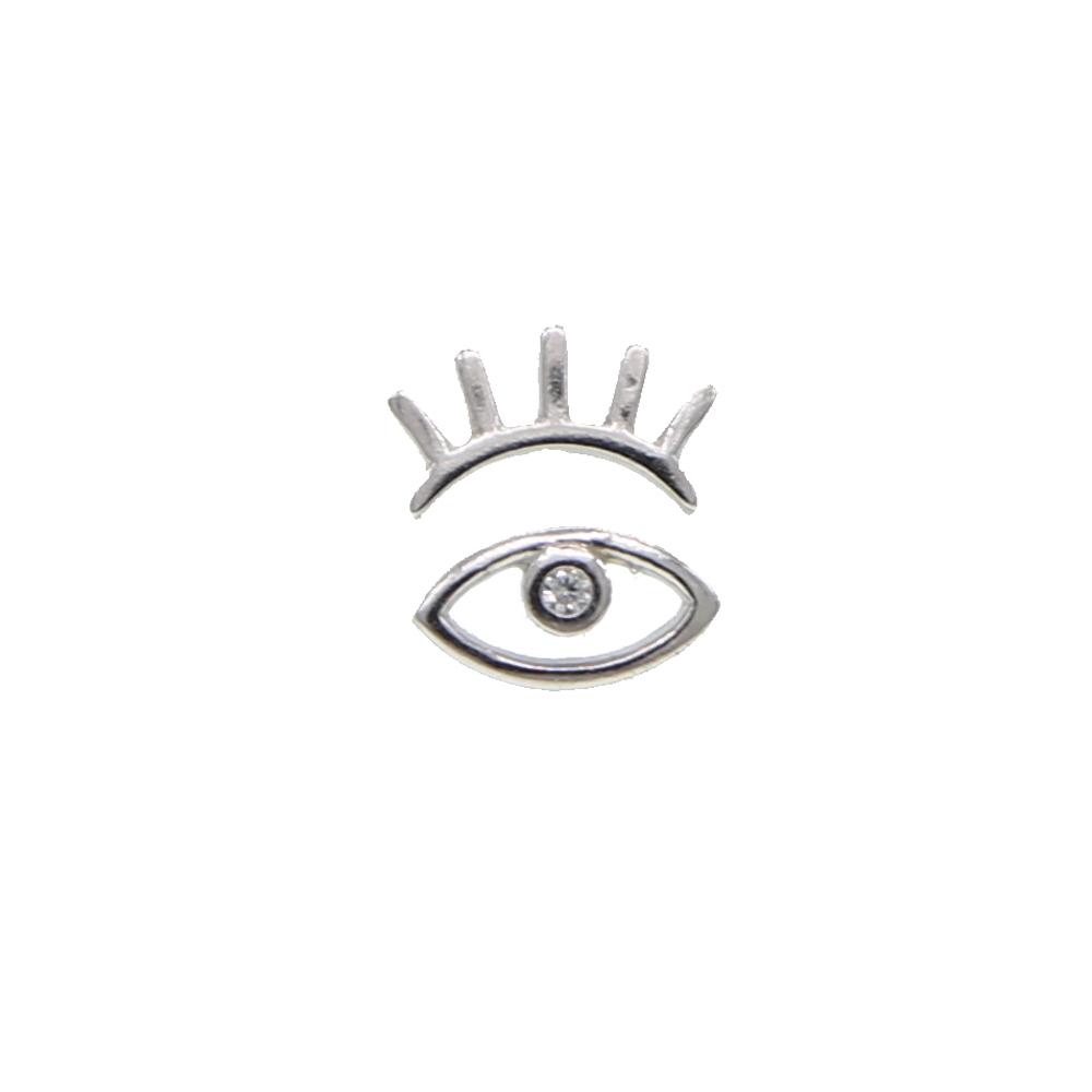 Finally Sale Simple Mini Cute Eyelash & Eye Type Ear Fine Jewelry Anti Allergy Gold Silver Plated Bling CZ Eyes Stud Earring