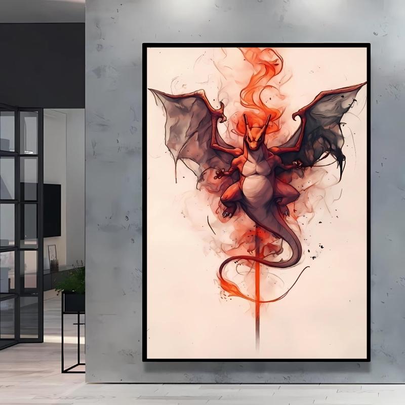 Japanese Anime Canvas Paintings Pokemon Umbreon Retro Style Cartoon Picture Modern Home Living Room Children's Room Decor Poster